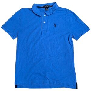 US Polo Assn Polo Shirt Kid's Size XL 14-16 Blue Short Sleeve Embroidered Logo